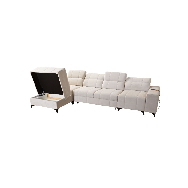 Ballagio XII corner sofa with a sleeping function upholstered in Plecionka, Spring 1101 Ballagio XII corner sofa with a sleeping function upholstered in Plecionka, Spring 1101