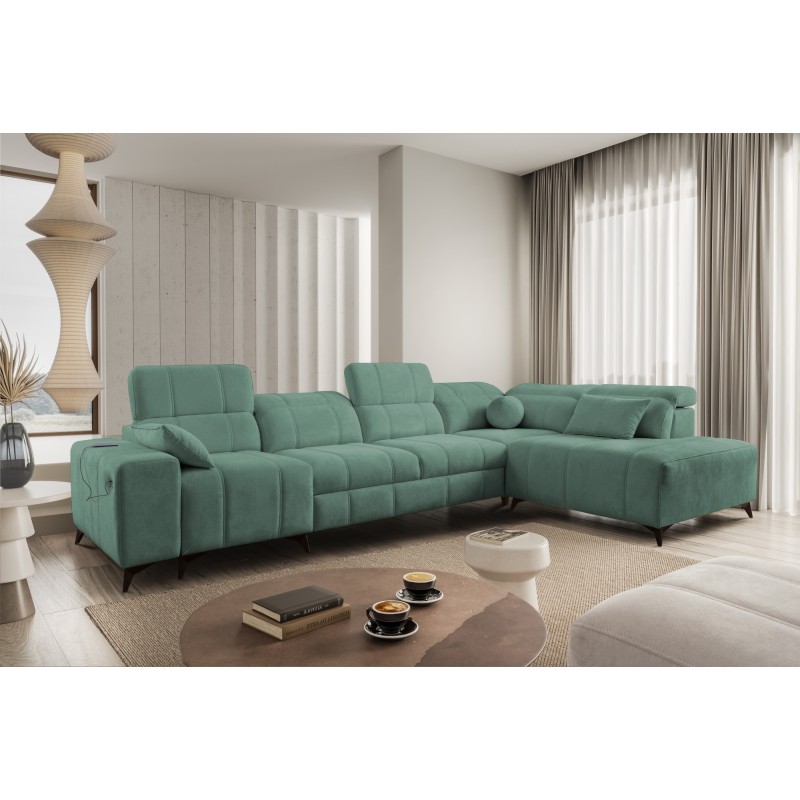 Ballagio XI corner sofa with a sleeping function in Plecionka fabric, Spring 1116 – comfort and style in one