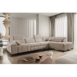 Ballagio XI corner sofa with a sleeping function in Plecionka fabric, Spring 1110 – comfort and style in one