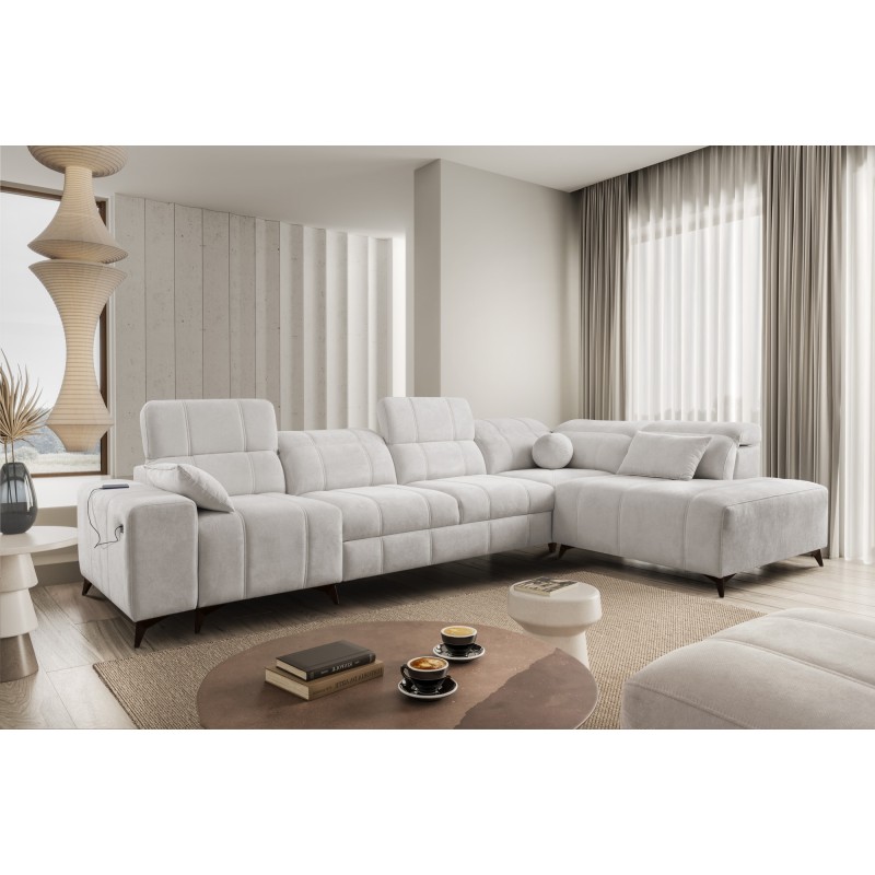 Ecksofa Ballagio XI mit Schlaffunktion in Stoff Plecionka, Spring 1104 – Komfort und Stil in einem