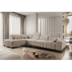 Ballagio XI corner sofa with a sleeping function in Plecionka fabric, Spring 1110 – comfort and style in one