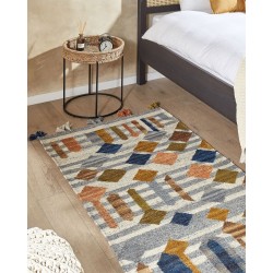 Dywan wełniany kilim 80 x 150 cm wielokolorowy KASAKH Dywan wełniany kilim 80 x 150 cm wielokolorowy KASAKH