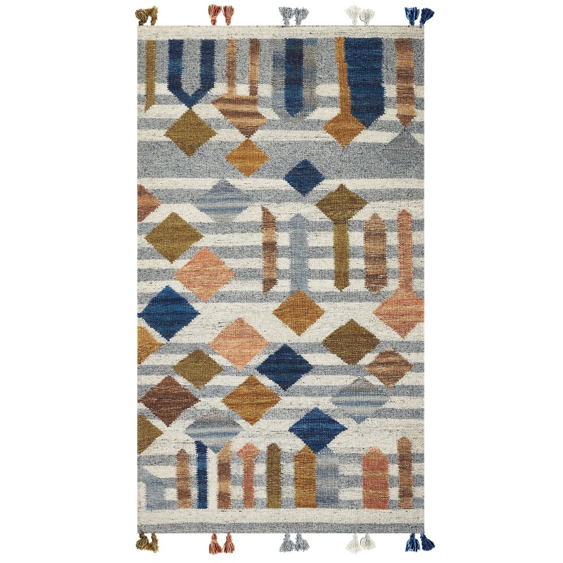 Dywan wełniany kilim 80 x 150 cm wielokolorowy KASAKH Dywan wełniany kilim 80 x 150 cm wielokolorowy KASAKH