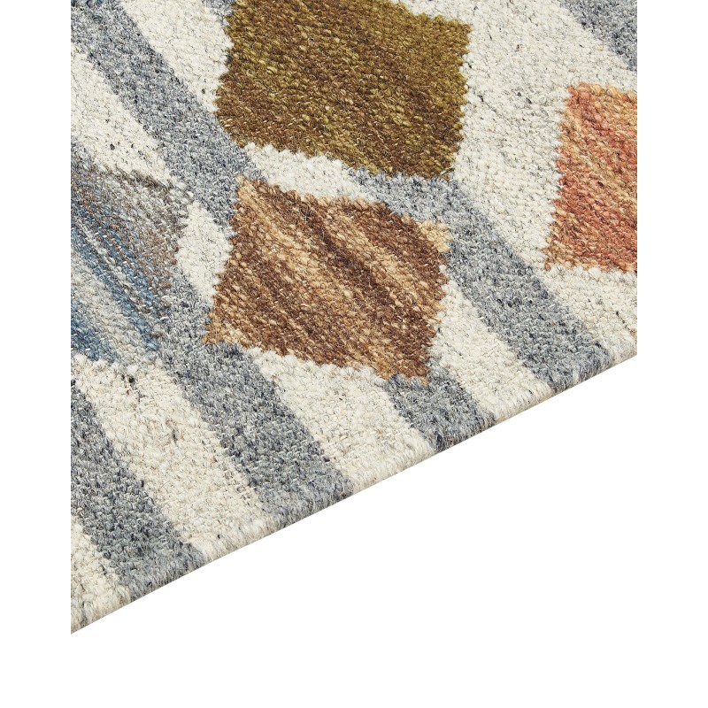 Dywan wełniany kilim 80 x 150 cm wielokolorowy KASAKH Dywan wełniany kilim 80 x 150 cm wielokolorowy KASAKH