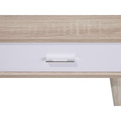 Biurko z szufladą i półką 100 x 48 cm jasne drewno DEORA Biurko z szufladą i półką 100 x 48 cm jasne drewno DEORA
