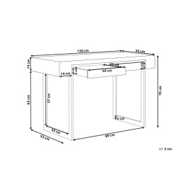 Biurko z szufladami 120 x 55 cm jasne drewno z czarnym VIDA Biurko z szufladami 120 x 55 cm jasne drewno z czarnym VIDA