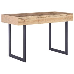 Biurko z szufladami 120 x 55 cm jasne drewno z czarnym VIDA Biurko z szufladami 120 x 55 cm jasne drewno z czarnym VIDA