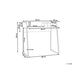 Biurko 90 x 60 cm jasne drewno z białym ANAH Biurko 90 x 60 cm jasne drewno z białym ANAH