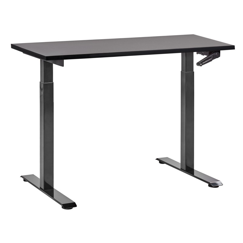 Biurko regulowane manualnie 120 x 72 cm czarne DESTINES Biurko regulowane manualnie 120 x 72 cm czarne DESTINES