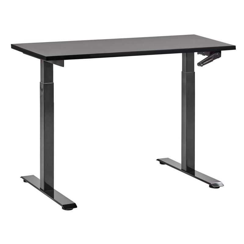 Biurko regulowane manualnie 120 x 72 cm czarne DESTINES Biurko regulowane manualnie 120 x 72 cm czarne DESTINES