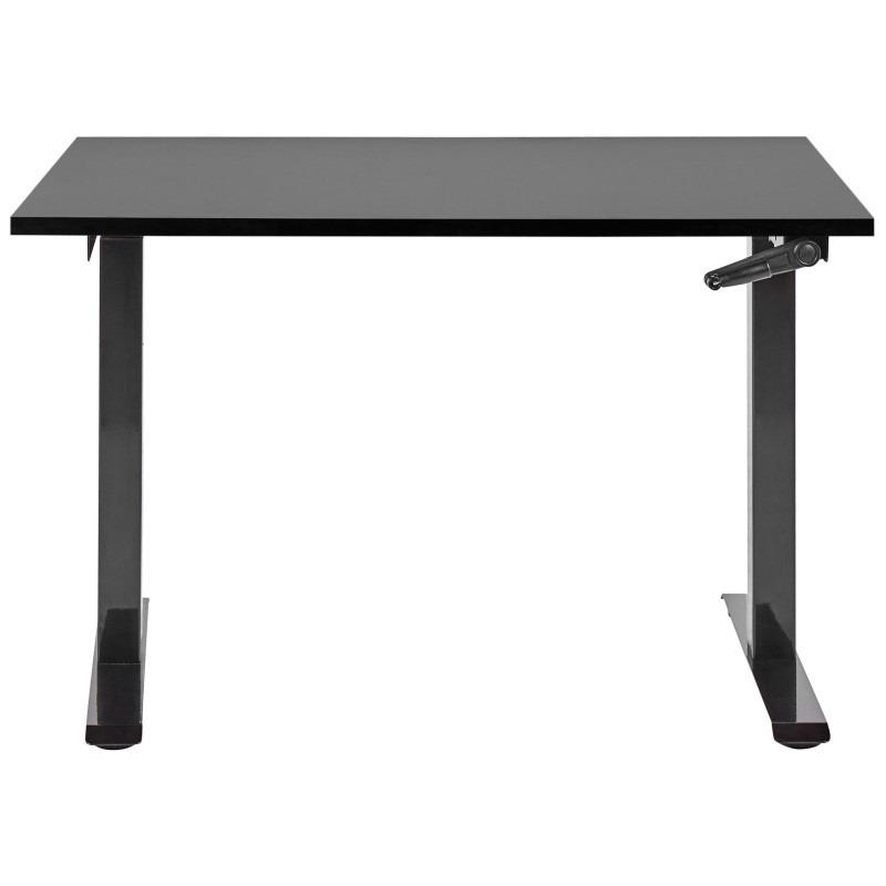Biurko regulowane manualnie 120 x 72 cm czarne DESTINES Biurko regulowane manualnie 120 x 72 cm czarne DESTINES