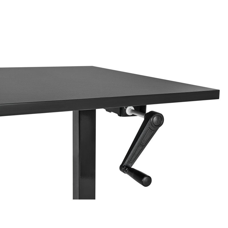 Biurko regulowane manualnie 120 x 72 cm czarne DESTINES Biurko regulowane manualnie 120 x 72 cm czarne DESTINES