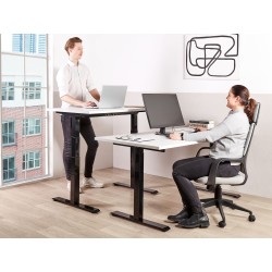 Biurko regulowane elektrycznie 180 x 80 cm biało-czarne DESTINES Biurko regulowane elektrycznie 180 x 80 cm biało-czarne DESTINES
