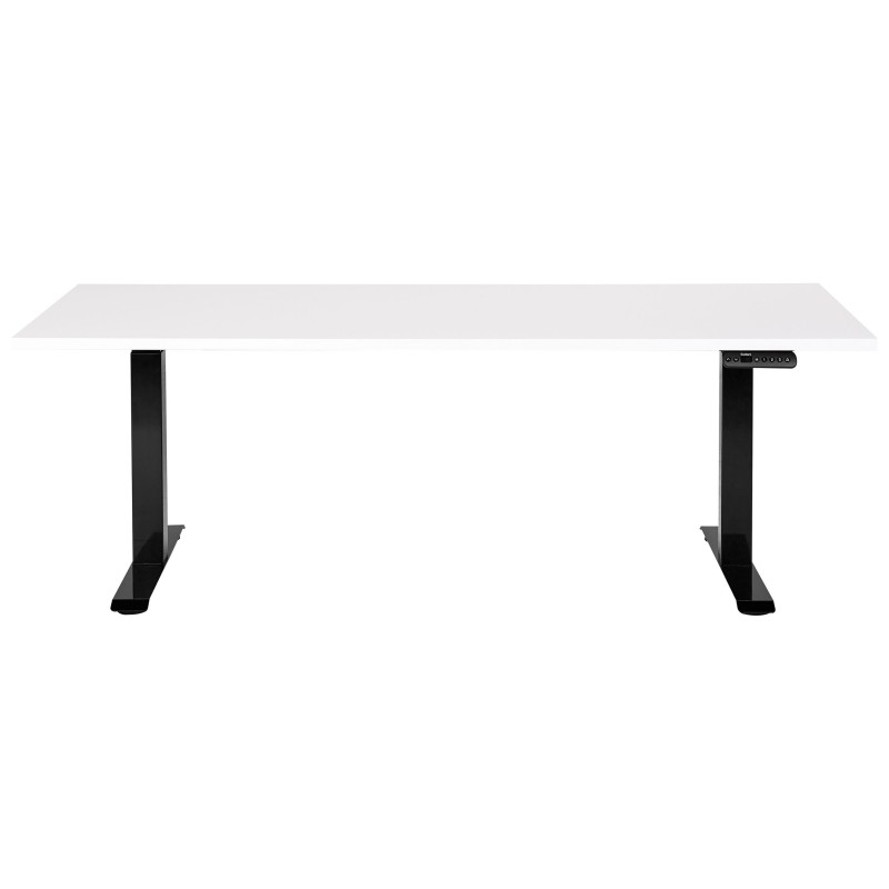 Biurko regulowane elektrycznie 180 x 80 cm biało-czarne DESTINES Biurko regulowane elektrycznie 180 x 80 cm biało-czarne DESTINES