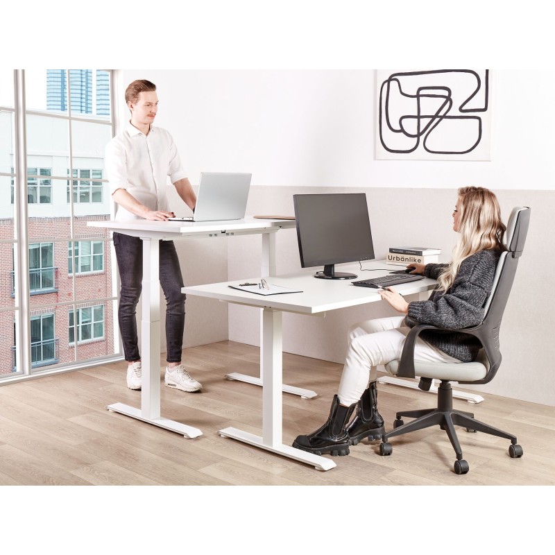 Biurko regulowane elektrycznie 180 x 80 cm białe DESTINES Biurko regulowane elektrycznie 180 x 80 cm białe DESTINES