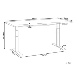 Biurko regulowane elektrycznie 180 x 80 cm białe DESTINES Biurko regulowane elektrycznie 180 x 80 cm białe DESTINES