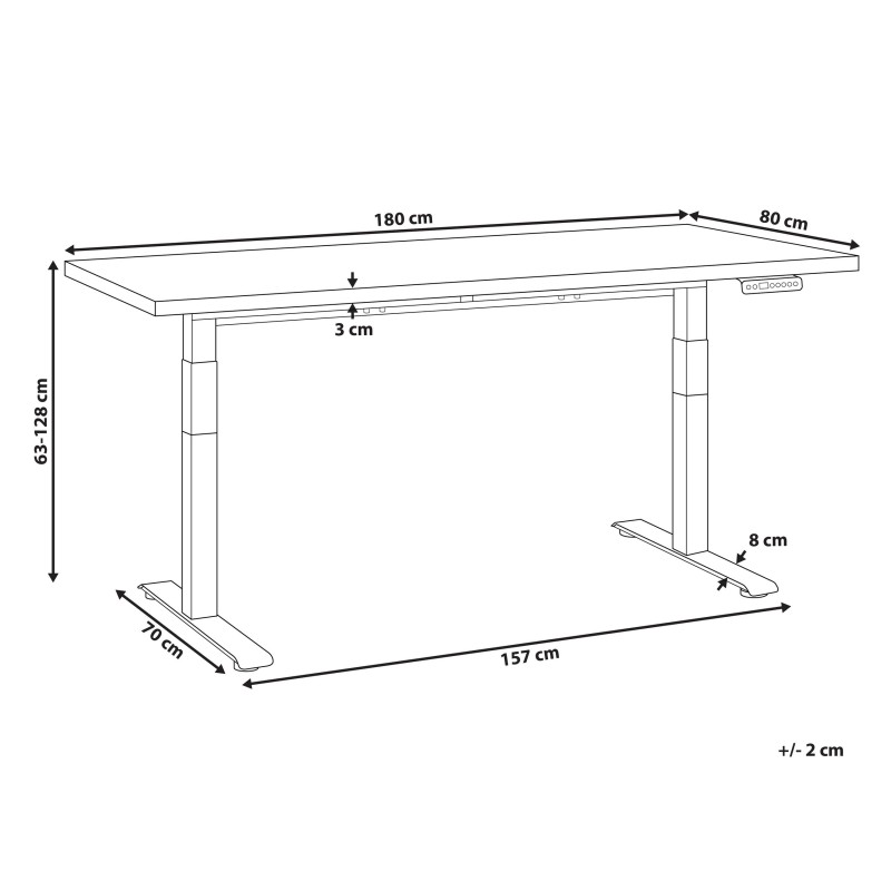 Biurko regulowane elektrycznie 180 x 80 cm białe DESTINES Biurko regulowane elektrycznie 180 x 80 cm białe DESTINES