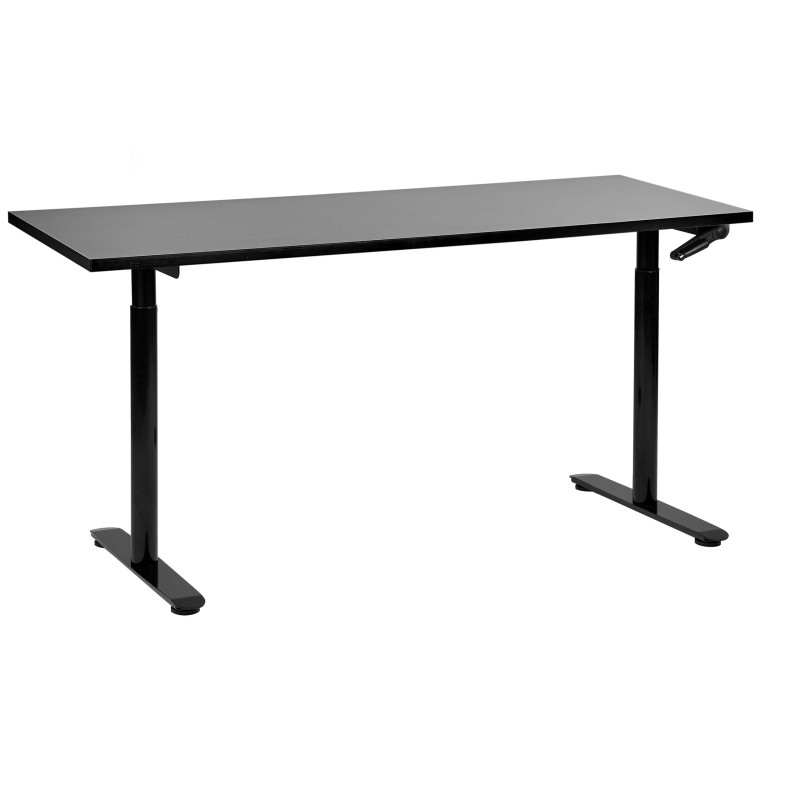Biurko regulowane manualnie 160 x 72 cm czarne DESTINAS
