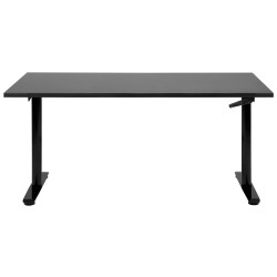 Biurko regulowane manualnie 160 x 72 cm czarne DESTINAS Biurko regulowane manualnie 160 x 72 cm czarne DESTINAS