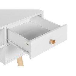 Biurko z szufladami i półką 110 x 55 cm białe LEVIN Biurko z szufladami i półką 110 x 55 cm białe LEVIN