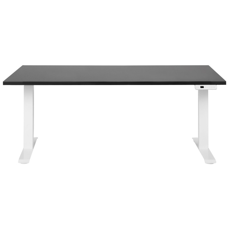 Biurko regulowane elektrycznie 160 x 72 cm czarno-białe DESTINES Biurko regulowane elektrycznie 160 x 72 cm czarno-białe DESTINES