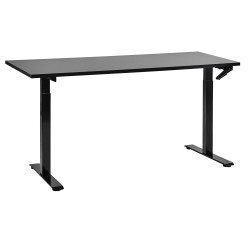 Biurko regulowane manualnie 160 x 72 cm czarne DESTINES