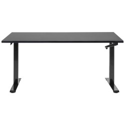 Biurko regulowane manualnie 160 x 72 cm czarne DESTINES Biurko regulowane manualnie 160 x 72 cm czarne DESTINES