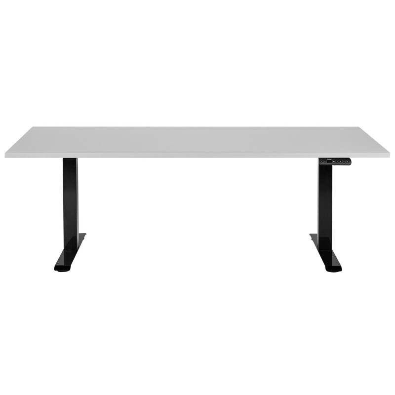 Biurko regulowane elektrycznie 180 x 80 cm szaro-czarne DESTINES Biurko regulowane elektrycznie 180 x 80 cm szaro-czarne DESTINES