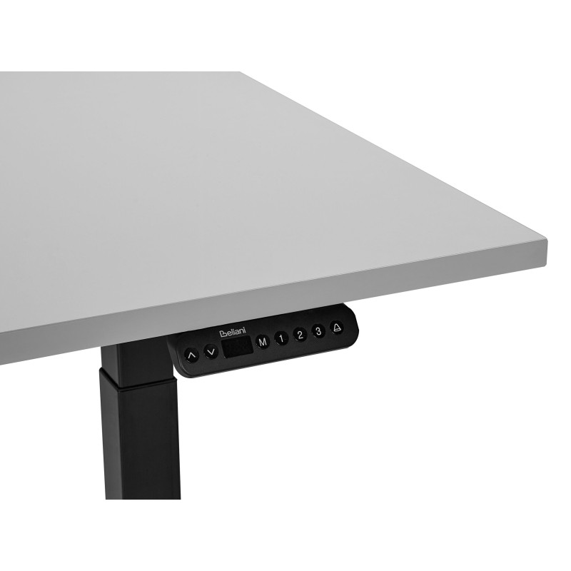 Biurko regulowane elektrycznie 180 x 80 cm szaro-czarne DESTINES Biurko regulowane elektrycznie 180 x 80 cm szaro-czarne DESTINES