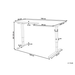 Biurko narożne prawe regulowane elektrycznie 160 x 59 cm czarno-białe DESTINES Biurko narożne prawe regulowane elektrycznie 160 x 59 cm czarno-białe DESTINES