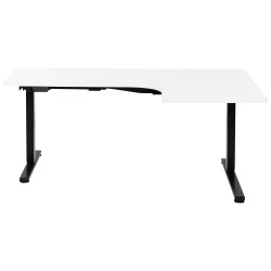 Biurko narożne prawe regulowane elektrycznie 160 x 59 cm czarno-białe DESTINES Biurko narożne prawe regulowane elektrycznie 160 x 59 cm czarno-białe DESTINES
