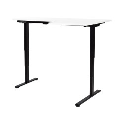Biurko narożne prawe regulowane elektrycznie 160 x 59 cm czarno-białe DESTINES Biurko narożne prawe regulowane elektrycznie 160 x 59 cm czarno-białe DESTINES
