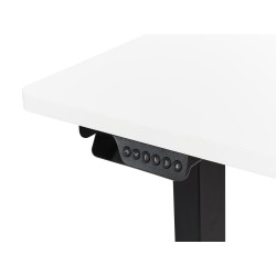 Biurko narożne prawe regulowane elektrycznie 160 x 59 cm czarno-białe DESTINES Biurko narożne prawe regulowane elektrycznie 160 x 59 cm czarno-białe DESTINES