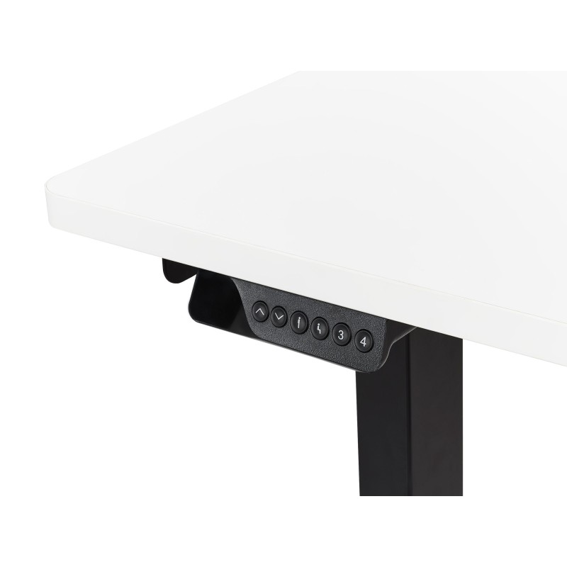 Biurko narożne prawe regulowane elektrycznie 160 x 59 cm czarno-białe DESTINES Biurko narożne prawe regulowane elektrycznie 160 x 59 cm czarno-białe DESTINES