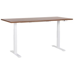 Biurko regulowane elektrycznie 180 x 80 cm ciemne drewno z białym DESTINES