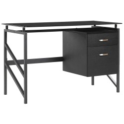 Biurko z szufladami 117 x 57 cm czarne MORITON