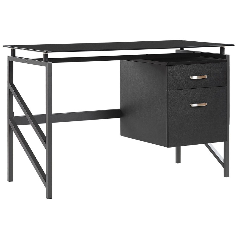 Biurko z szufladami 117 x 57 cm czarne MORITON Biurko z szufladami 117 x 57 cm czarne MORITON