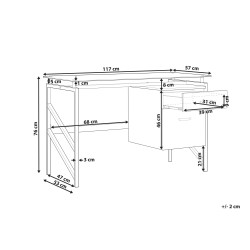 Biurko z szufladami 117 x 57 cm czarne MORITON Biurko z szufladami 117 x 57 cm czarne MORITON