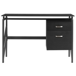 Biurko z szufladami 117 x 57 cm czarne MORITON Biurko z szufladami 117 x 57 cm czarne MORITON