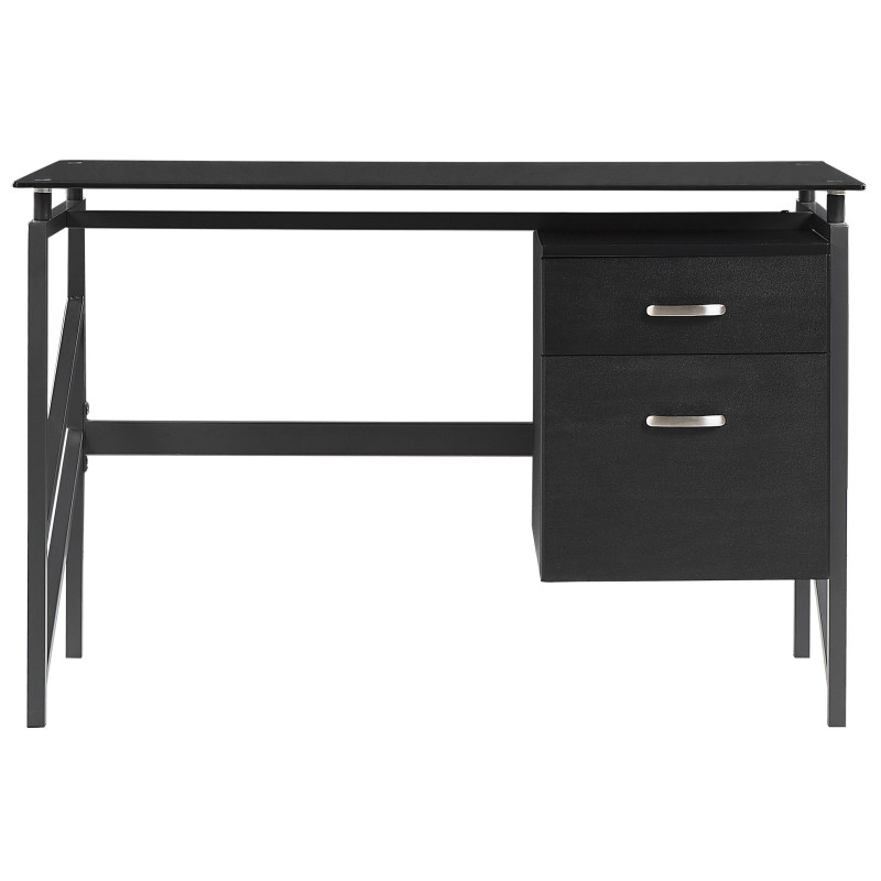 Biurko z szufladami 117 x 57 cm czarne MORITON Biurko z szufladami 117 x 57 cm czarne MORITON