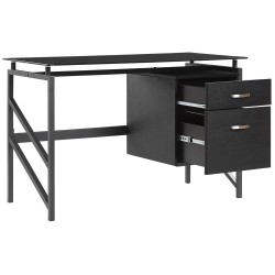Biurko z szufladami 117 x 57 cm czarne MORITON Biurko z szufladami 117 x 57 cm czarne MORITON