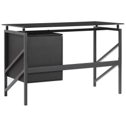 Biurko z szufladami 117 x 57 cm czarne MORITON Biurko z szufladami 117 x 57 cm czarne MORITON