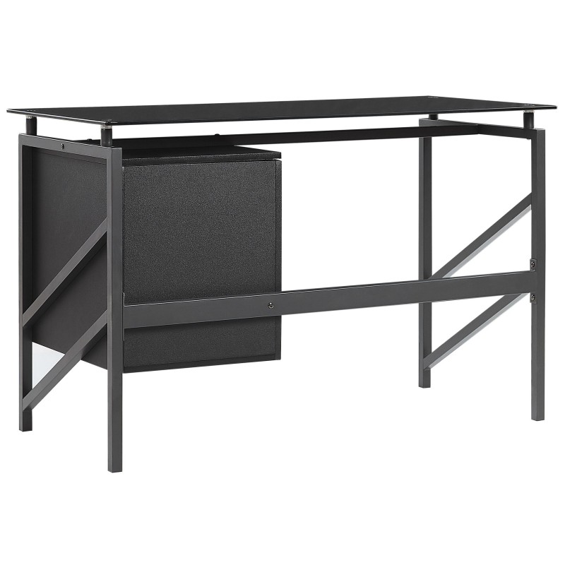 Biurko z szufladami 117 x 57 cm czarne MORITON Biurko z szufladami 117 x 57 cm czarne MORITON