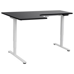 Biurko narożne lewe regulowane elektrycznie 160 x 59 cm biało-czarne DESTINES