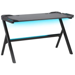 Biurko gamingowe RGB LED 120 x 60 cm czarne DANVERS Biurko gamingowe RGB LED 120 x 60 cm czarne DANVERS