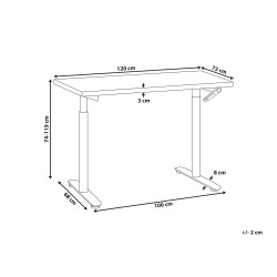 Biurko regulowane manualnie 120 x 72 cm czarne DESTINAS Biurko regulowane manualnie 120 x 72 cm czarne DESTINAS