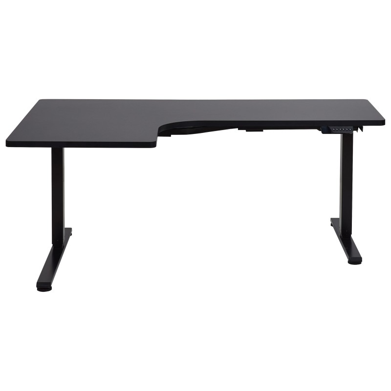 Biurko narożne lewe regulowane elektrycznie 160 x 59 cm czarne DESTINES Biurko narożne lewe regulowane elektrycznie 160 x 59 cm czarne DESTINES