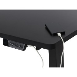 Biurko narożne lewe regulowane elektrycznie 160 x 59 cm czarne DESTINES Biurko narożne lewe regulowane elektrycznie 160 x 59 cm czarne DESTINES