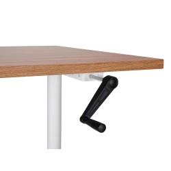Biurko regulowane manualnie 160 x 72 cm ciemne drewno z białym DESTINAS Biurko regulowane manualnie 160 x 72 cm ciemne drewno z białym DESTINAS