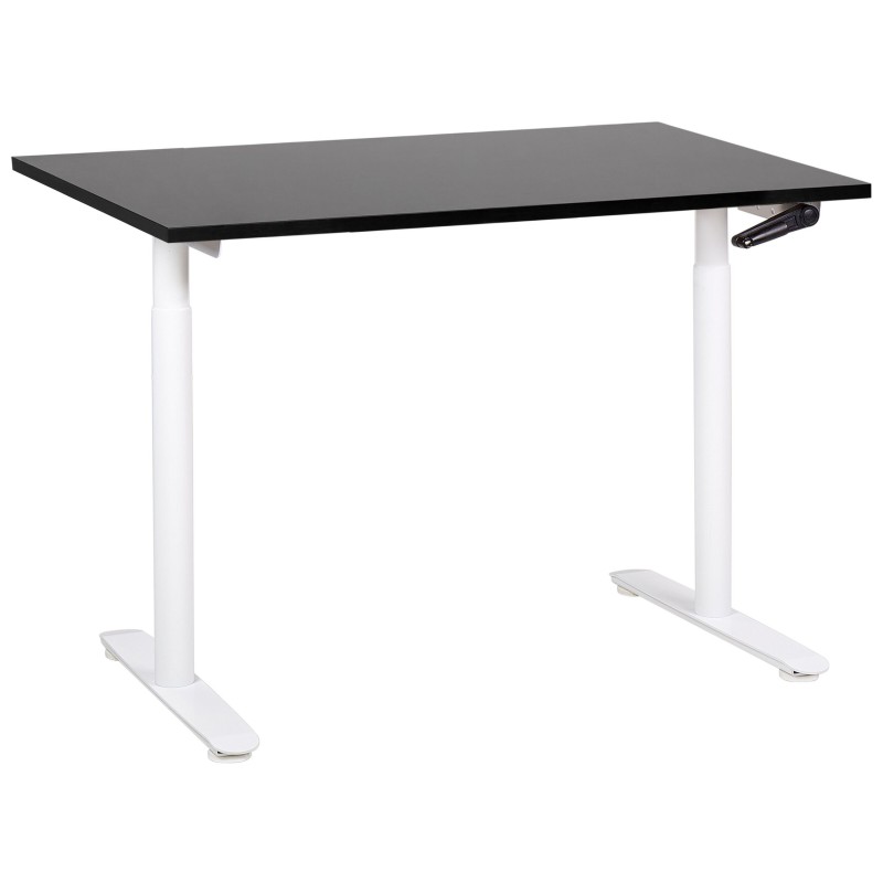 Biurko regulowane manualnie 120 x 72 cm czarno-białe DESTINAS Biurko regulowane manualnie 120 x 72 cm czarno-białe DESTINAS